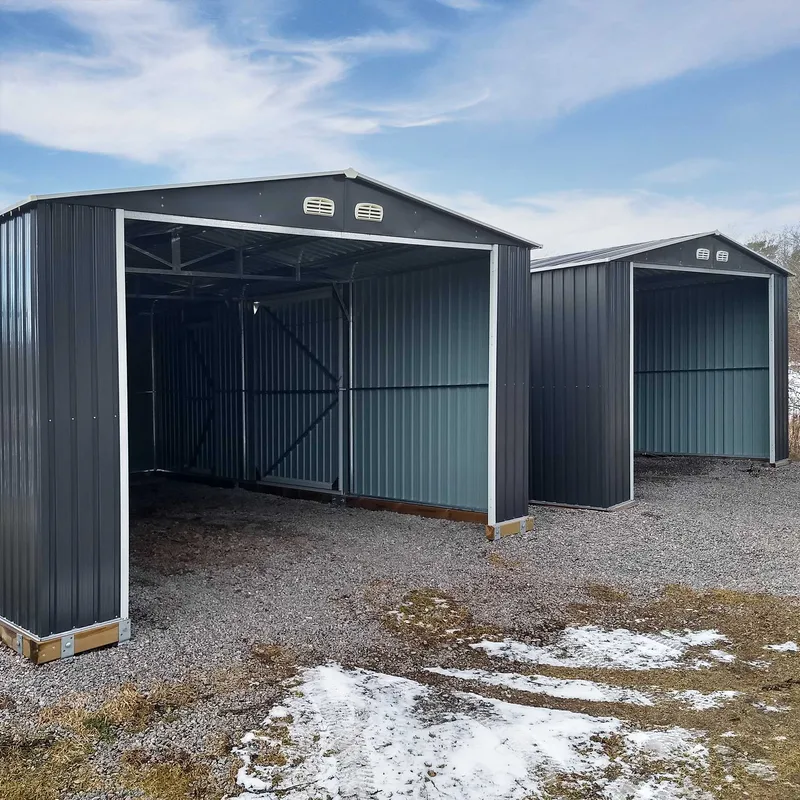 Plåtgarage 23m² | Dubbel dörr | Komplett byggsats | Premium - Hus & renovering - Garage & verkstad - Garagehus