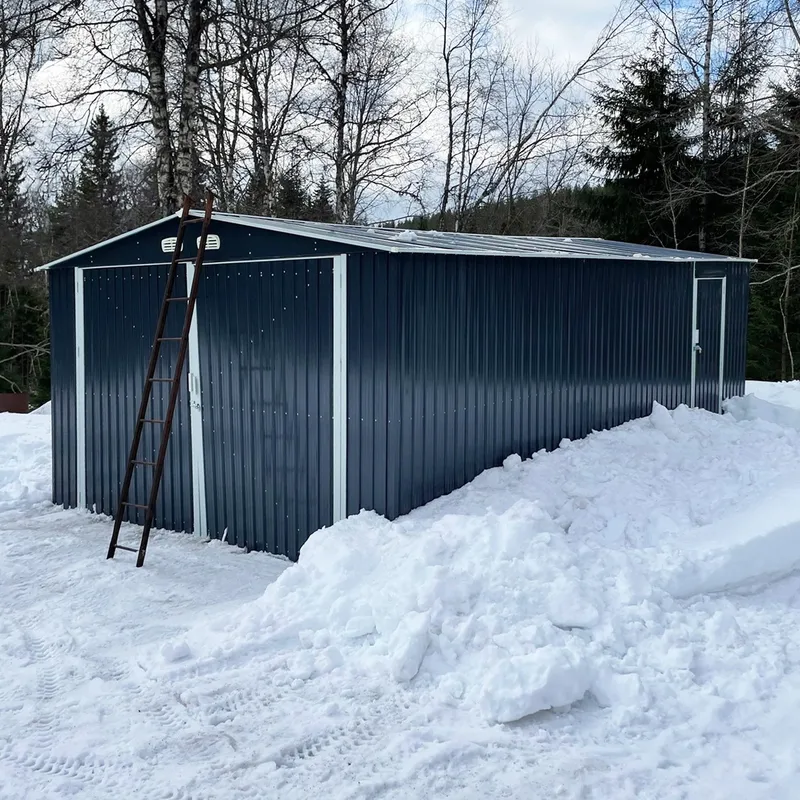 Plåtgarage 23m² | Dubbel dörr | Komplett byggsats | Premium - Hus & renovering - Garage & verkstad - Garagehus