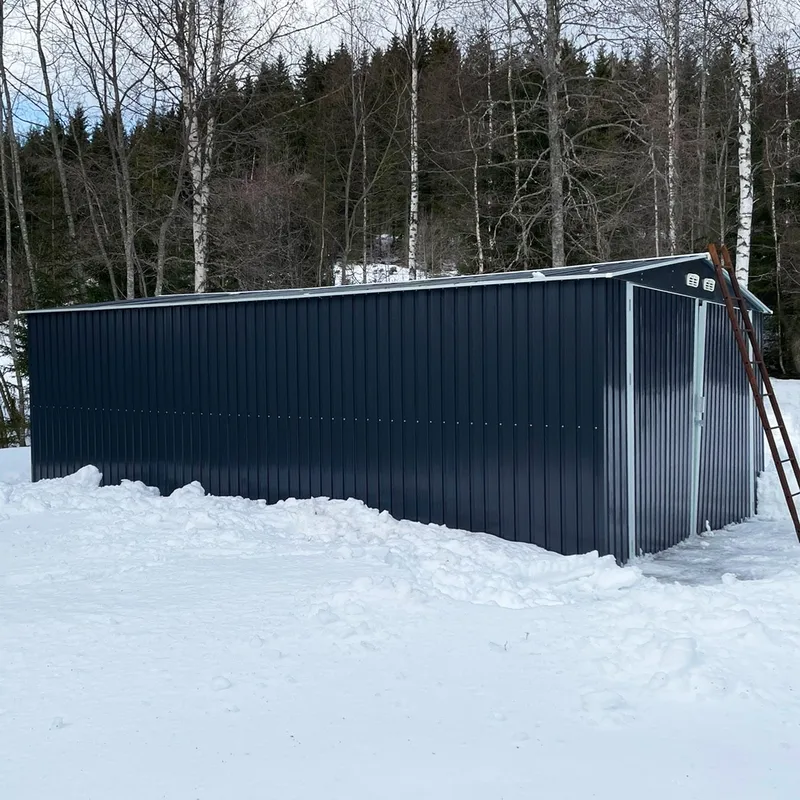 Plåtgarage 23m² | Dubbel dörr | Komplett byggsats | Premium - Hus & renovering - Garage & verkstad - Garagehus