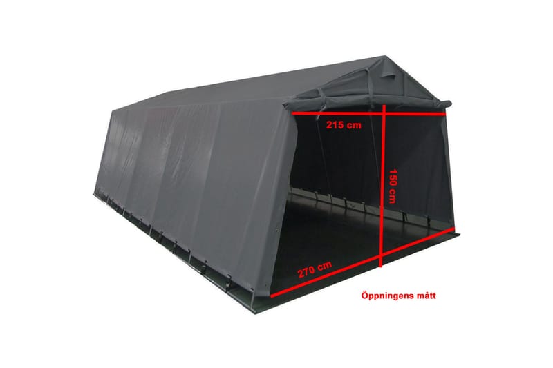 Garagetält 13,7m² - 200g/m² PE Grå - Trädgård & spabad - Utemiljö - Förvaring utomhus - Trädgårdstält & förvaringstält