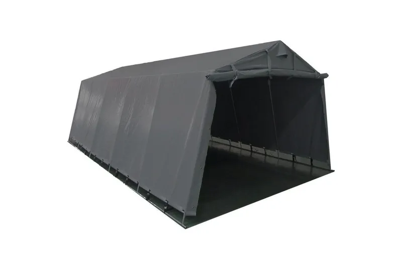 Garagetält 13,7m² - 200g/m² PE Grå, undefined