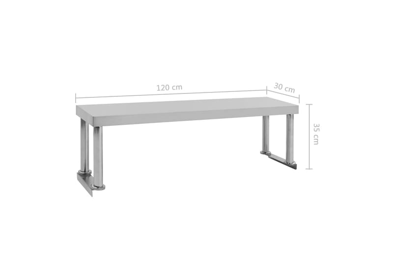 Överhylla för arbetsbord 120x30x35 cm rostfritt stål - Hus & renovering - Garage & verkstad - Garageinredning & garageförvaring