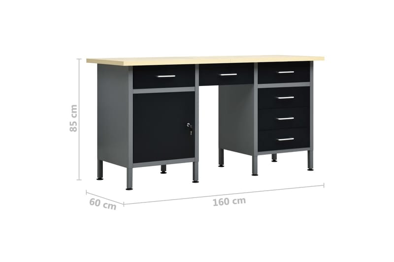 Arbetsbänk med fyra väggpaneler - Svart - Hus & renovering - Garage & verkstad - Garageinredning & garageförvaring