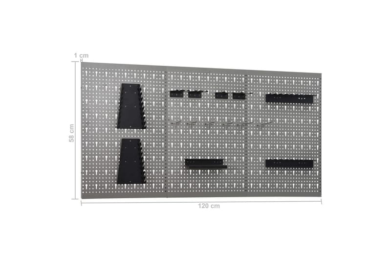 Arbetsbänk med fyra väggpaneler - Svart - Hus & renovering - Garage & verkstad - Garageinredning & garageförvaring