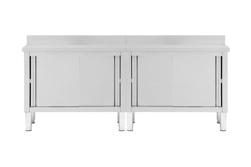 Arbetsbänk med skjutdörrar 2 st 240x50x(95-97)cm rostfritt s - Hus & renovering - Garage & verkstad - Garageinredning & garageförvaring