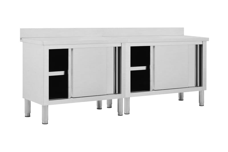 Arbetsbänk med skjutdörrar 2 st 240x50x(95-97)cm rostfritt s - Hus & renovering - Garage & verkstad - Garageinredning & garageförvaring