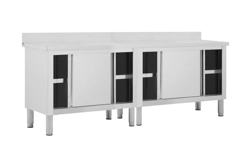 Arbetsbänk med skjutdörrar 2 st 240x50x(95-97)cm rostfritt s - Hus & renovering - Garage & verkstad - Garageinredning & garageförvaring