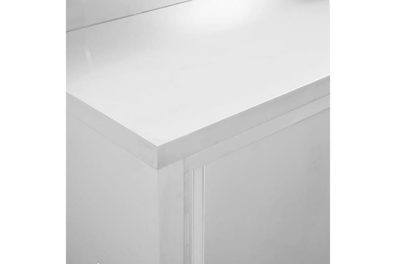 Arbetsbänk med skjutdörrar 2 st 240x50x(95-97)cm rostfritt s - Hus & renovering - Garage & verkstad - Garageinredning & garageförvaring