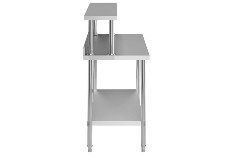 Arbetsbord med överhylla 120x60x120 cm rostfritt stål - Garageinredning & garageförvaring - Arbetsbänk