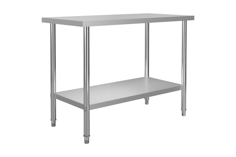 Arbetsbord med överhylla 120x60x150 cm rostfritt stål - Garageinredning & garageförvaring - Arbetsbänk
