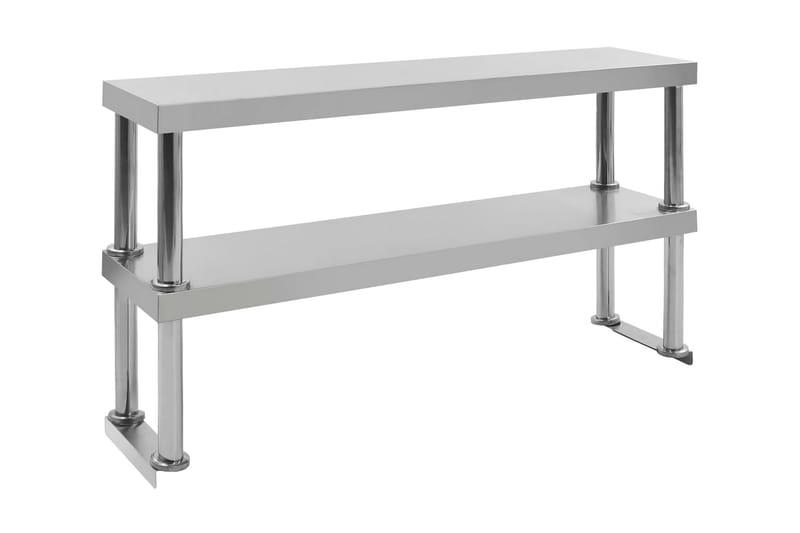 Arbetsbord med överhylla 120x60x150 cm rostfritt stål - Garageinredning & garageförvaring - Arbetsbänk