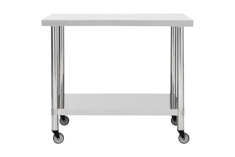 Arbetsbord med hjul 100x30x85 cm rostfritt stål - Garageinredning & garageförvaring - Arbetsbänk
