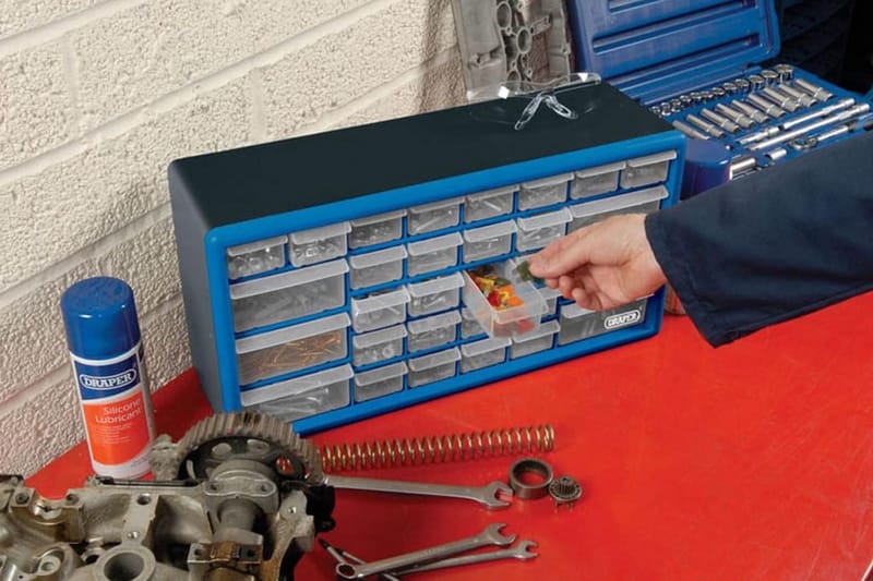 Draper Tools Sortimentskåp med 30 lådor blå 12015 - Blå - Verktygsväska - Garageinredning & garageförvaring