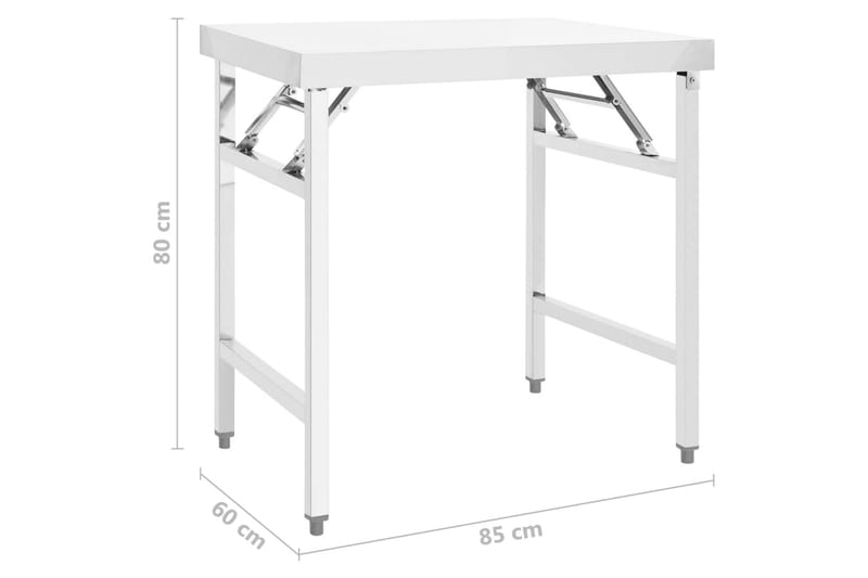 Hopfällbart arbetsbord 85x60x80 cm rostfritt stål - Garageinredning & garageförvaring - Arbetsbänk