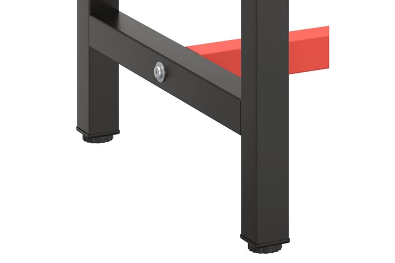 Ram för arbetsbänk svart och matt röd 210x50x79 cm metall - Svart - Garageinredning & garageförvaring - Arbetsbänk