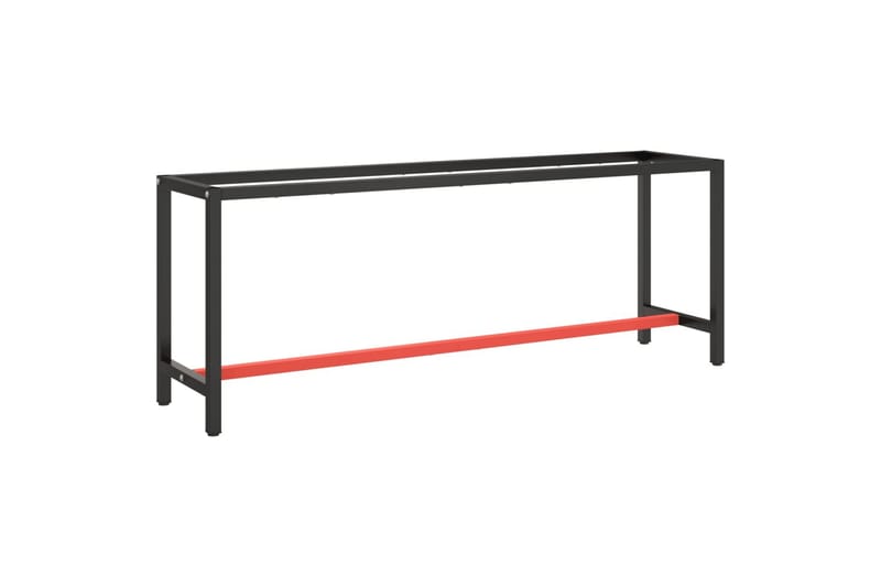 Ram för arbetsbänk svart och matt röd 210x50x79 cm metall - Svart - Hus & renovering - Garage & verkstad - Garageinredning & garageförvaring