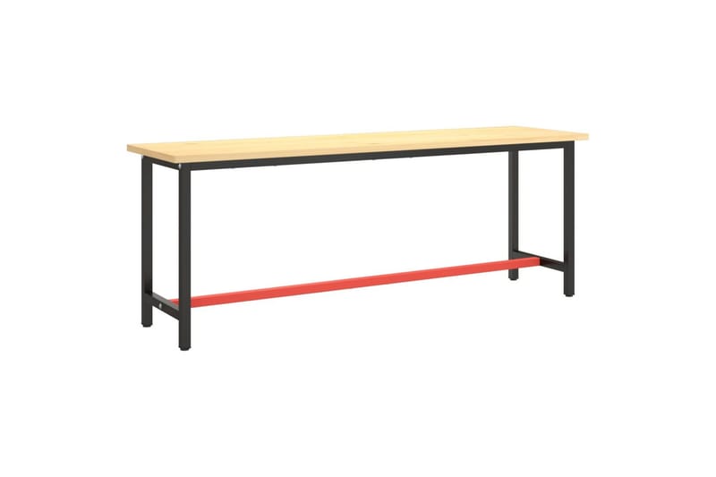 Ram för arbetsbänk svart och matt röd 210x50x79 cm metall - Svart - Hus & renovering - Garage & verkstad - Garageinredning & garageförvaring