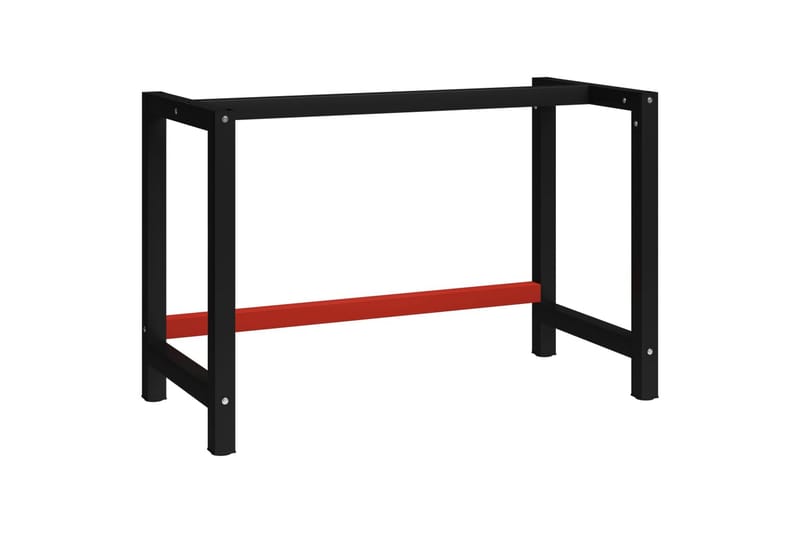Ram till arbetsbänk metall 120x57x79 cm svart och röd - Svart - Garageinredning & garageförvaring - Arbetsbänk