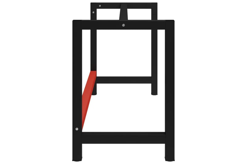 Ram till arbetsbänk metall 150x57x79 cm svart och röd - Svart - Garageinredning & garageförvaring - Arbetsbänk