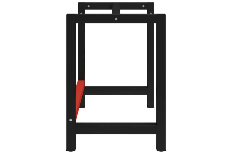 Ram till arbetsbänk metall 80x57x79 cm svart och röd - Svart - Garageinredning & garageförvaring - Arbetsbänk