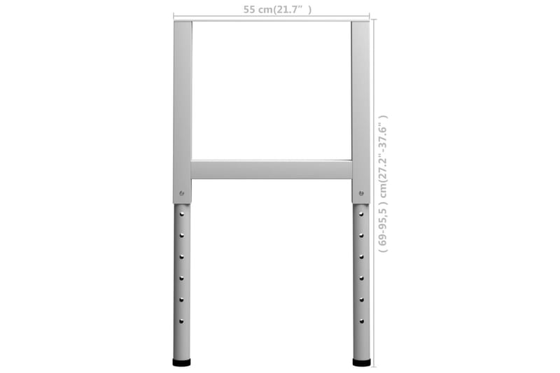 Ramar till arbetsbänk 2 st metall 55x(69-95,5) cm grå - Grå - Hus & renovering - Garage & verkstad - Garageinredning & garageförvaring