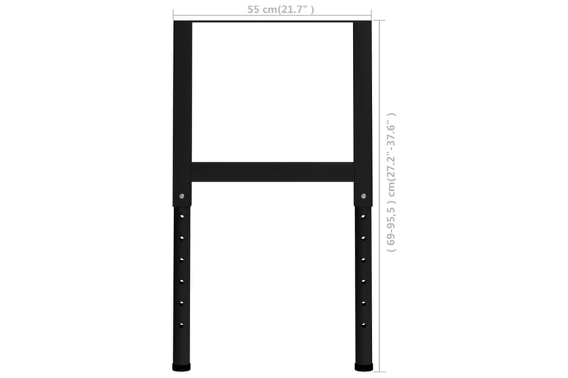 Ramar till arbetsbänk 2 st metall 55x(69-95,5) cm svart - Svart - Hus & renovering - Garage & verkstad - Garageinredning & garageförvaring