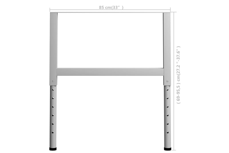 Ramar till arbetsbänk 2 st metall 85x(69-95,5) cm grå - Grå - Hus & renovering - Garage & verkstad - Garageinredning & garageförvaring
