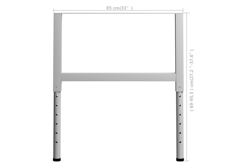Ramar till arbetsbänk 2 st metall 85x(69-95,5) cm grå - Grå - Garageinredning & garageförvaring - Arbetsbänk