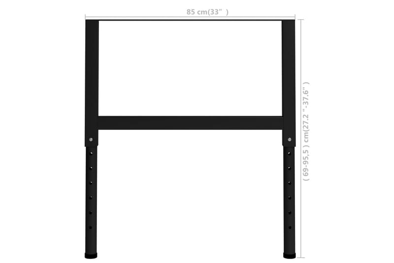 Ramar till arbetsbänk 2 st metall 85x(69-95,5) cm svart - Svart - Hus & renovering - Garage & verkstad - Garageinredning & garageförvaring