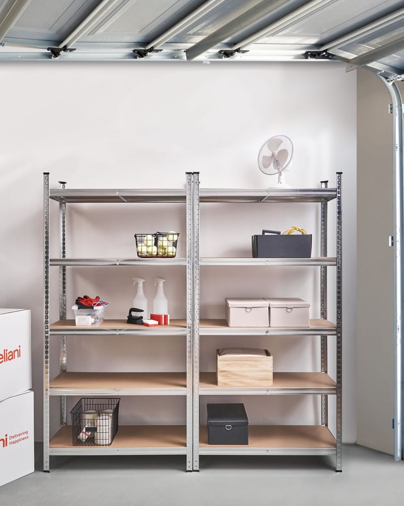 Set med 2 Garagehyllor Xitta 90 cm - Silver/Brun - Utemöbler - Övrigt utemöbler - Tillbehör utomhus - Hyllor