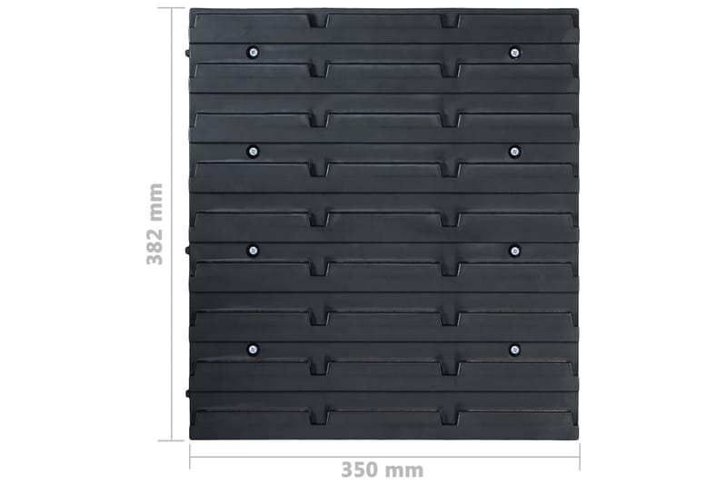 Sortimentlådsats med väggpaneler 48 delar blå och svart - Blå - Sortimentlåda - Garageinredning & garageförvaring