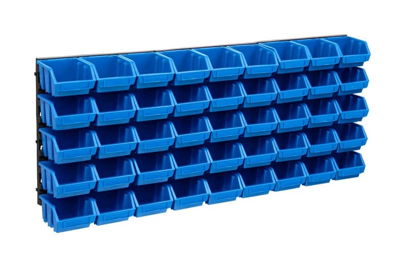 Sortimentlådsats med väggpaneler 48 delar blå och svart - Blå - Garageinredning & garageförvaring - Sortimentlåda