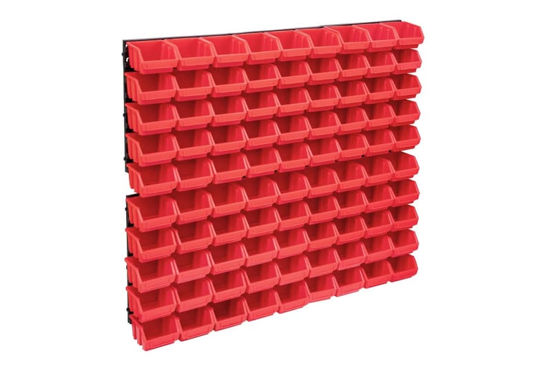Sortimentlådsats med väggpaneler 96 delar röd och svart - Röd - Garageinredning & garageförvaring - Sortimentlåda