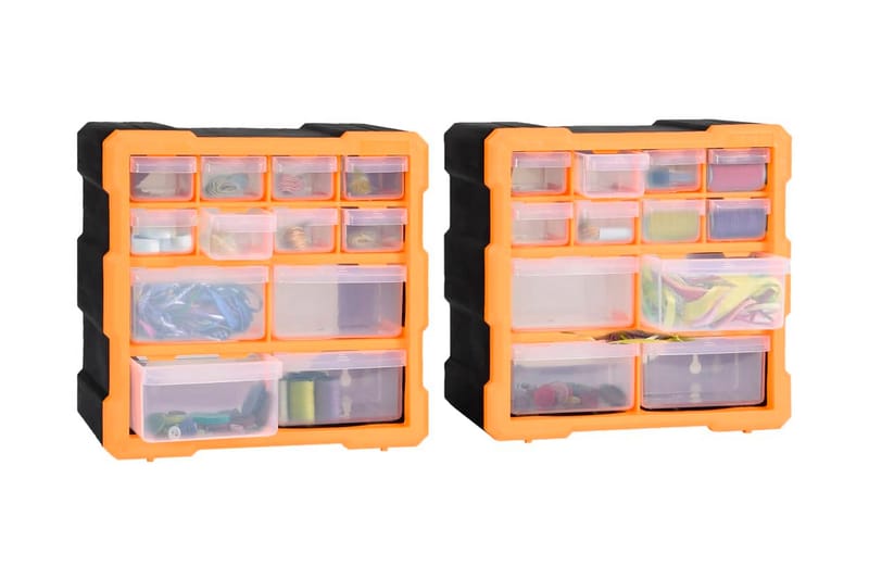Sortimentskåp med 12 lådor 2 st 26,5x16x26 cm - Orange - Sortimentskåp - Garageinredning & garageförvaring