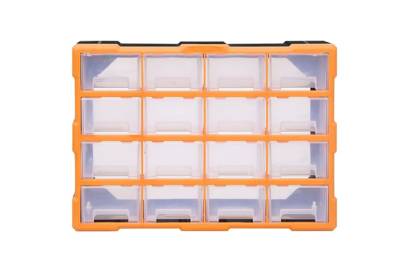 Sortimentskåp med 16 lådor 52x16x37 cm - Orange - Garageinredning & garageförvaring - Sortimentlåda