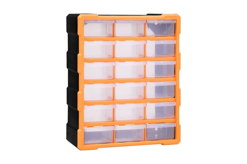 Sortimentskåp med 18 lådor 38x16x47 cm - Orange - Sortimentlåda - Garageinredning & garageförvaring