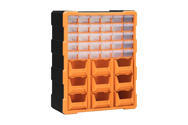 Sortimentskåp med 39 lådor 38x16x47 cm - Orange - Garageinredning & garageförvaring - Sortimentlåda