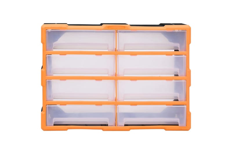 Sortimentskåp med 8 stora lådor 52x16x37 cm - Orange - Garageinredning & garageförvaring - Sortimentlåda
