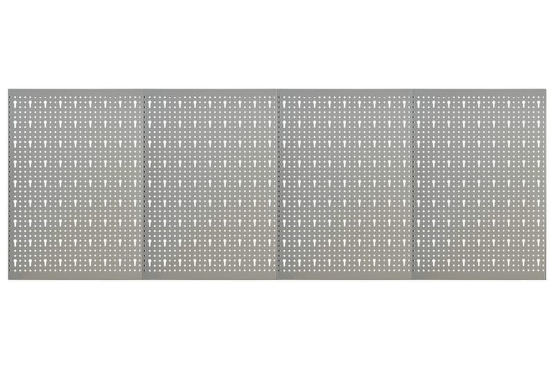 Väggmonterade verktygstavlor 4 st 40x58 cm stål - Grå - Hus & renovering - Garage & verkstad - Garageinredning & garageförvaring