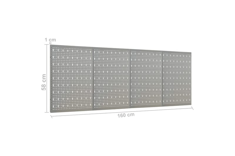 Väggmonterade verktygstavlor 4 st 40x58 cm stål - Grå - Hus & renovering - Garage & verkstad - Garageinredning & garageförvaring