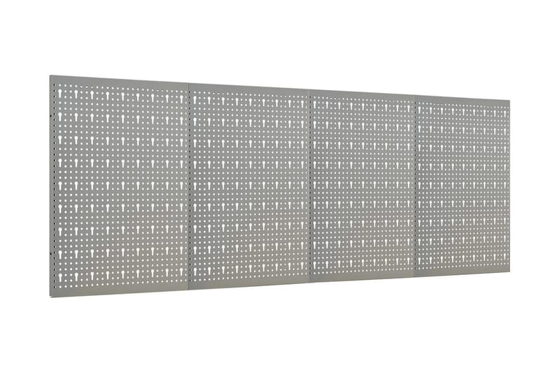 Väggmonterade verktygstavlor 4 st 40x58 cm stål - Grå - Hus & renovering - Garage & verkstad - Garageinredning & garageförvaring