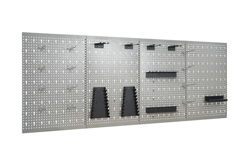 Väggmonterade verktygstavlor 4 st 40x58 cm stål - Grå - Verktygstavla - Garageinredning & garagef�örvaring