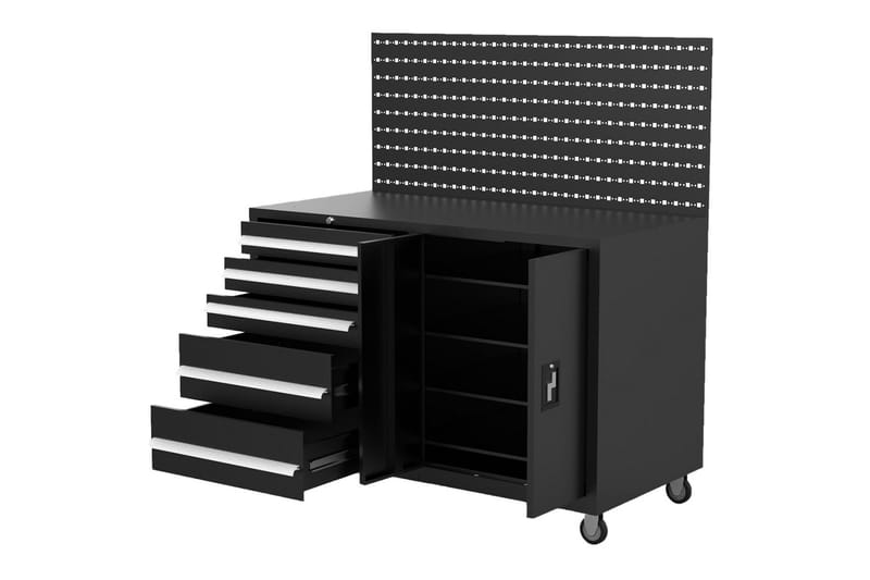 Komplett verktygsvagn Svart - Hus & renovering - Garage & verkstad - Garageinredning & garageförvaring - Verktygsvagn