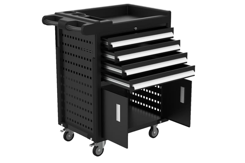 Montörsvagn Metalcraft med 4 Lådor och Underskåp Svart - Metalcraft - Hus & renovering - Garage & verkstad - Garageinredning & garageförvaring - Verktygsvagn
