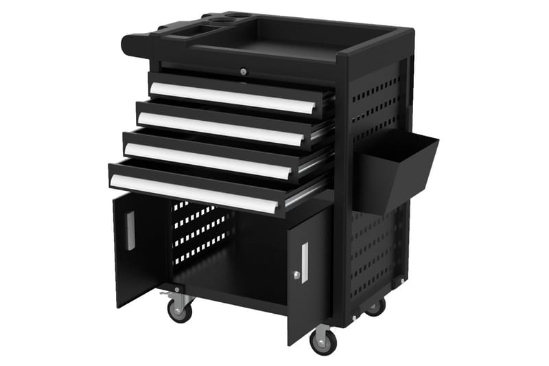 Montörsvagn Metalcraft med 4 Lådor och Underskåp Svart - Metalcraft - Hus & renovering - Garage & verkstad - Garageinredning & garageförvaring - Verktygsvagn