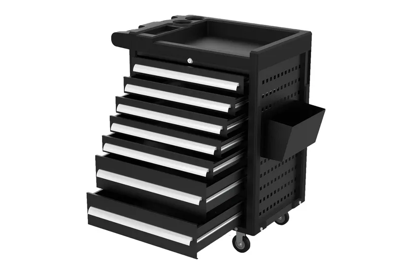 Verktygsvagn med sju lådor Svart - Hus & renovering - Garage & verkstad - Garageinredning & garageförvaring - Verktygsvagn