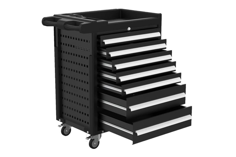 Verktygsvagn med sju lådor Svart - Hus & renovering - Garage & verkstad - Garageinredning & garageförvaring - Verktygsvagn