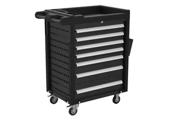 Verktygsvagn med sju lådor Svart - Hus & renovering - Garage & verkstad - Garageinredning & garageförvaring - Verktygsvagn