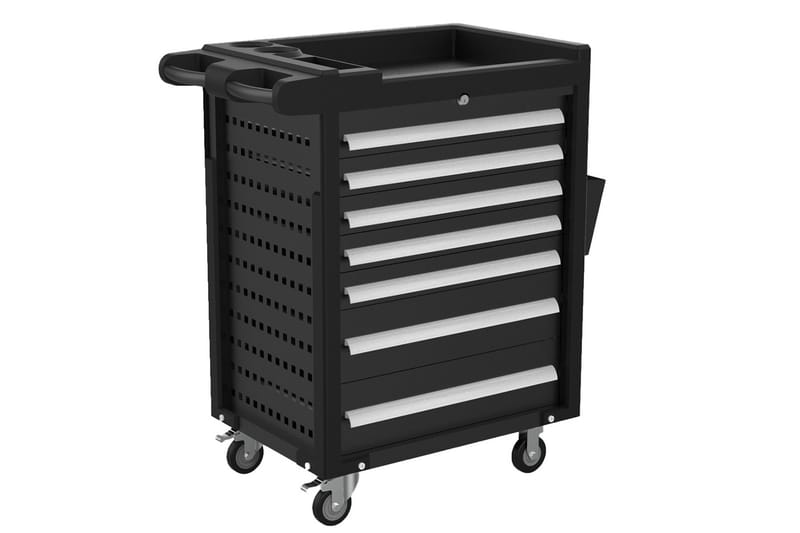 Verktygsvagn med sju lådor Svart - Hus & renovering - Garage & verkstad - Garageinredning & garageförvaring - Verktygsvagn