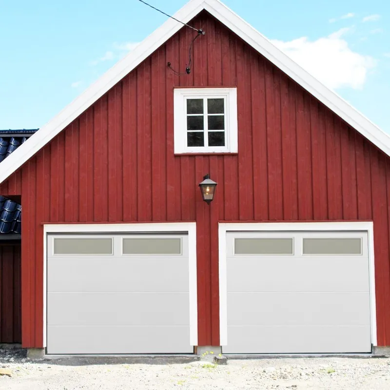 Garageport takskjutport med fjärrstyrning | 2,4m bred | Med fönster, undefined